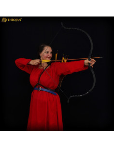 Robe médiévale longue en coton modèle Maiden, couleur rouge 2