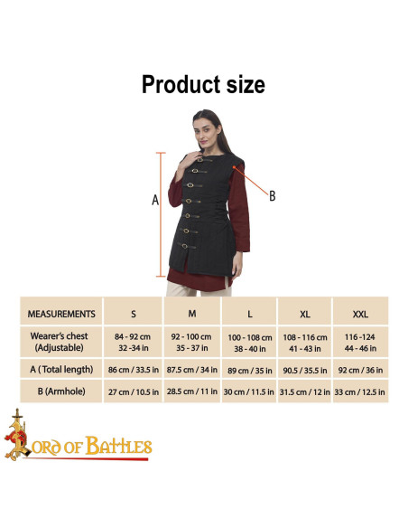 Gambison médiéval sans manches pour...