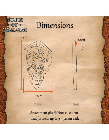 Pointe de ceinture viking en laiton...