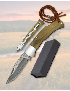 Couteau Damasquin 73 couches acrylique Albainox Back lock