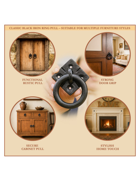 Poignée rustique en fonte pour meubles