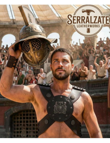 Plastron gladiateur en cuir ajustable...