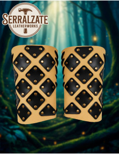 Bracelets de guerrier fantastique en cuir naturel