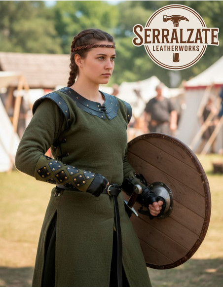 Brassards médiévaux renforcés vert...