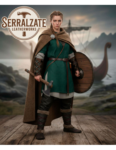 Brassards Vikings en Cuir Marron avec...