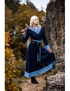 Robe femme viking Jorunn, Bleu-Bleu Clair 2