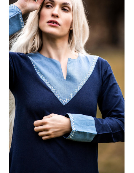 Robe femme viking Jorunn, Bleu-Bleu...