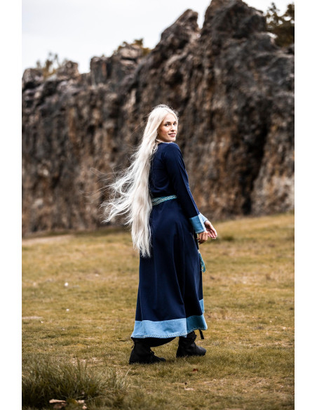 Robe femme viking Jorunn, Bleu-Bleu...