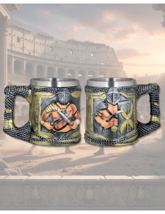 Mug médiéval en résine modèle Gladiateur (12 cm.)