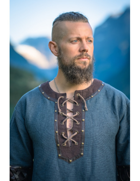 Tunique viking modèle Leif, bleue...
