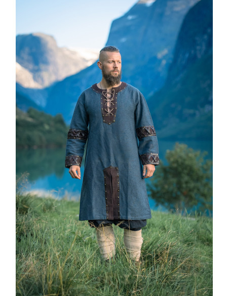 Tunique viking modèle Leif, bleue...