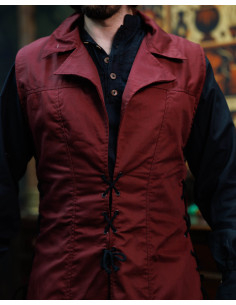 Gilet médiéval en coton modèle Hemlock, couleur bordeaux 2