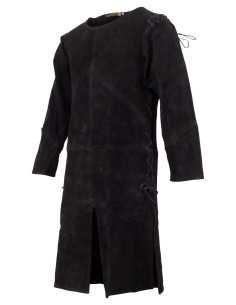 Tunique médiévale en daim modèle Arwin, couleur noire