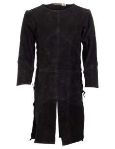 Tunique médiévale en daim modèle Arwin, couleur noire 2