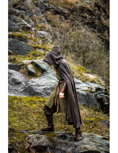 Capa médiévale brun foncé avec...