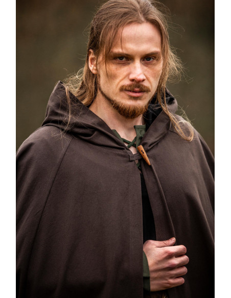 Capa médiévale brun foncé avec...