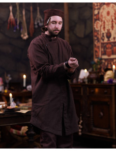 Tunique médiévale en coton modèle Oberón, couleur marron