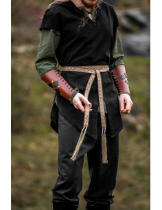 Ceinture unisexe modèle Veigga beige avec broderies