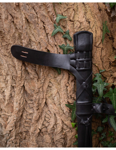 Étui noir pour épée en bois recouvert, modèle Eldric