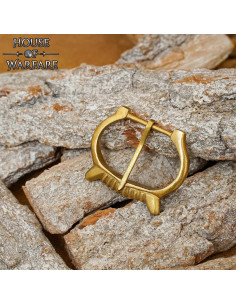 Boucle médiévale en laiton brillant pour ceinture