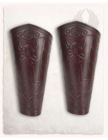 BRACELETS VIKINGS EN CUIR MODÈLE THOR RAGNAROK, COULEUR MARRON