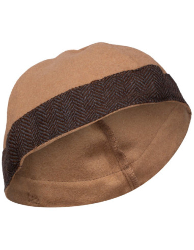 Bonnet médiéval en laine modèle Gilli, couleur sable