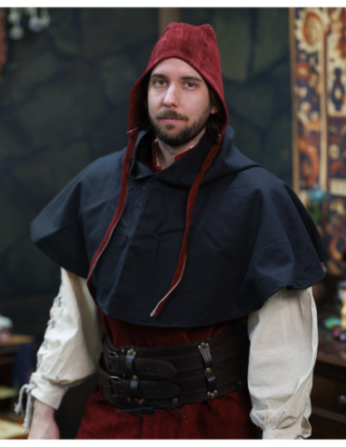 Crespine médiévale en cuir modèle Martinus, couleur bordeaux