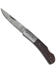 Couteau Damasquin en ébène, acier premium avec étui