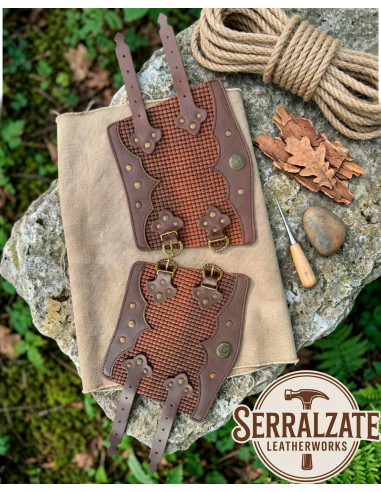 Bracelets Montaraz vikings en cuir marron foncé