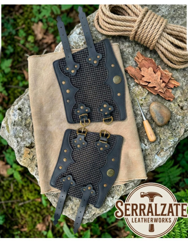 Bracelets Montaraz vikings en cuir noir