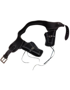 Bandoulière en cuir pour deux revolvers 2