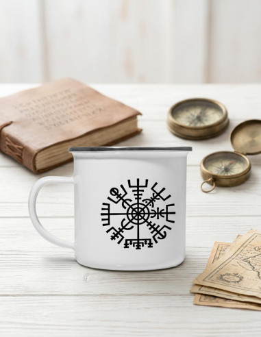 Coupe Celtic Vegvisir en laiton émaillé