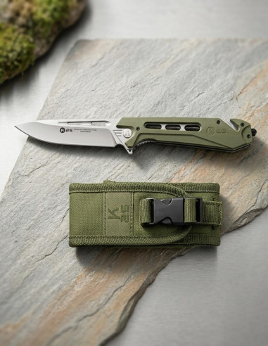 Couteau tactique K25 CNC G10 vert avec étui