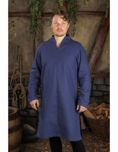 Tunique viking Ekwin en coton bleu foncé