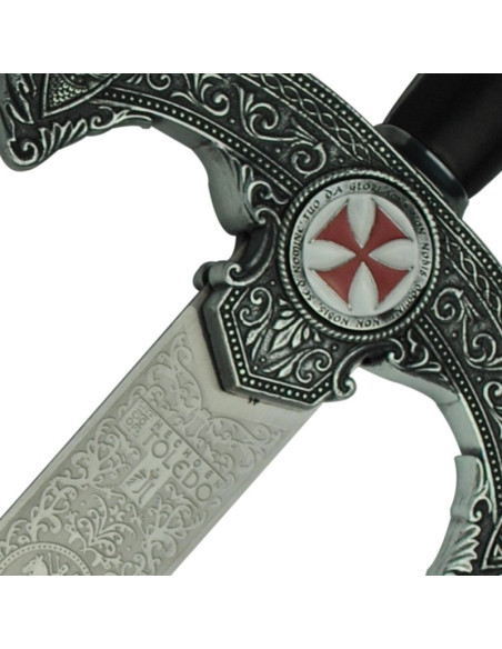 Épée templière rustique, décorée