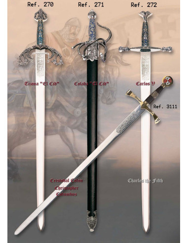 Épée Tizona Cid à poignée ciselée