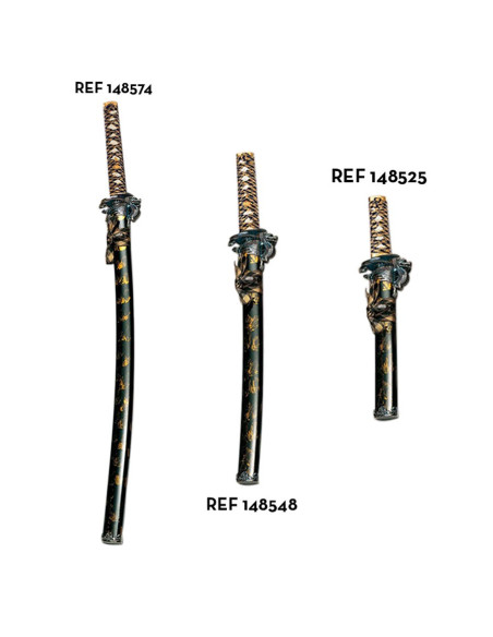 Fourreau dragon Wakizashi noir-or