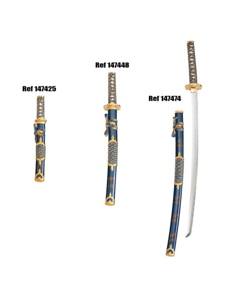 Fourreau Wakizashi bleu-or
