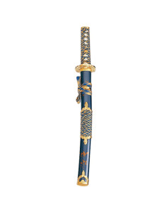 Fourreau Wakizashi bleu-or