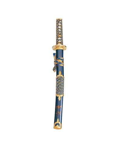 Fourreau Wakizashi bleu-or