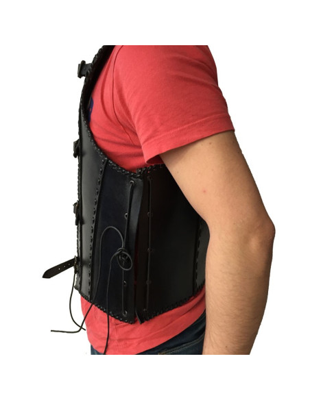 Armure médiévale en cuir noir