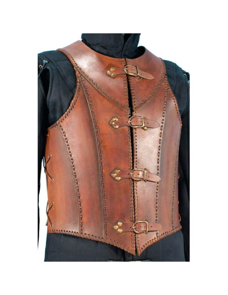 Armure médiévale en cuir marron