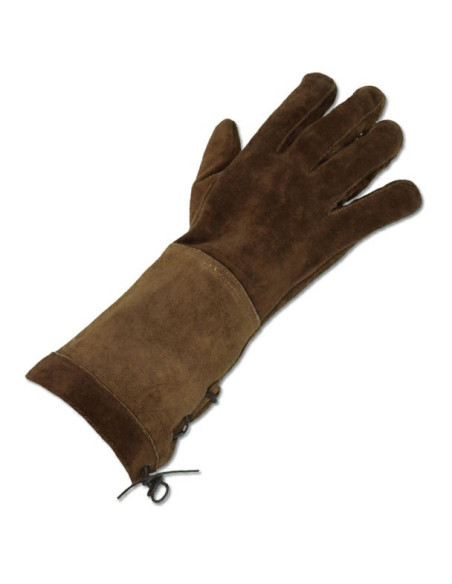 gants médiévaux marron