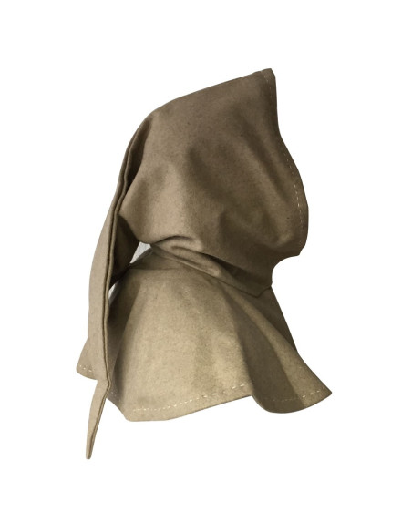 Capuche médiévale LAINE Beige