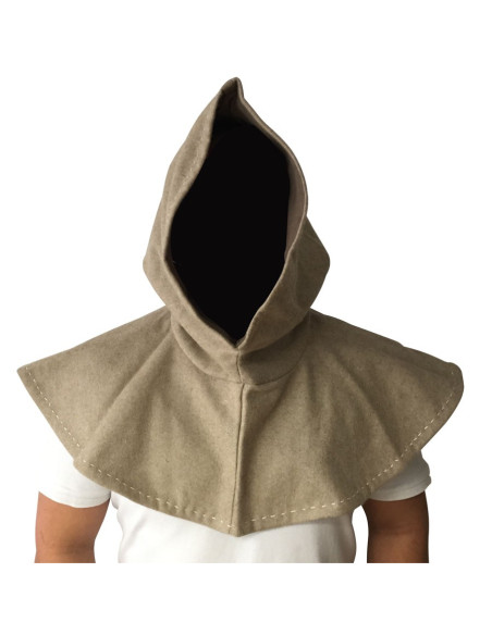 Capuche médiévale LAINE Beige