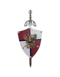 Mini-bouclier Aigle à deux têtes (11x14,5 cms.)