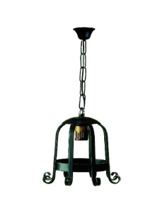 Lanterne de forge médiévale à 1 lumière. (65x26cm.)