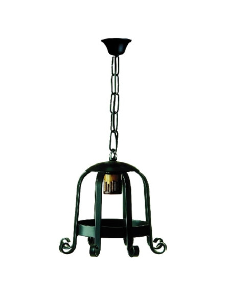 Lanterne de forge médiévale à 1 lumière. (65x26cm.)