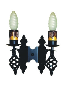 Applique bougies en fer forgé, 2 feux
