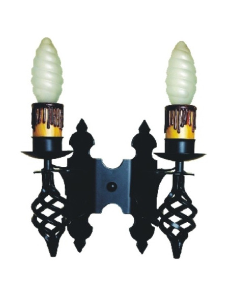 Applique bougies en fer forgé, 2 feux